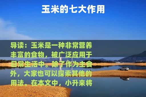 玉米的七大作用