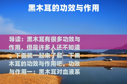 黑木耳的功效与作用