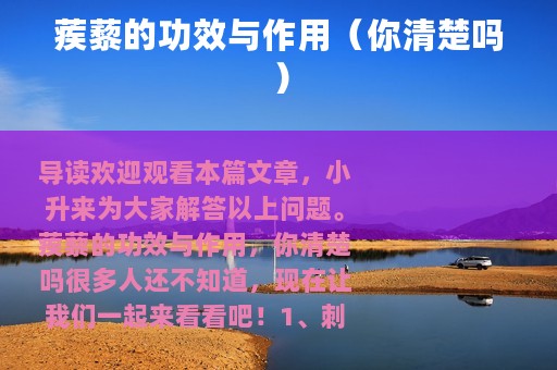 蒺藜的功效与作用（你清楚吗）