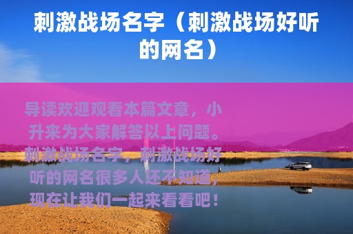 刺激战场名字（刺激战场好听的网名）