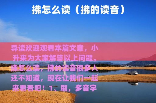 拂怎么读（拂的读音）