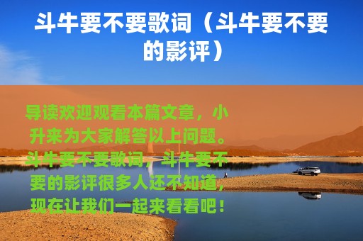 斗牛要不要歌词（斗牛要不要的影评）