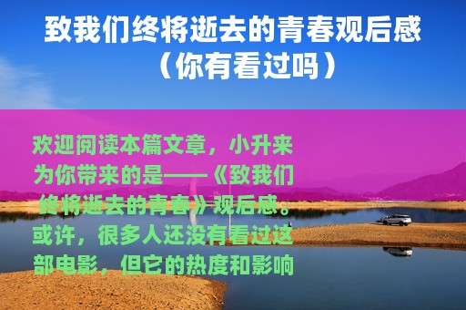致我们终将逝去的青春观后感（你有看过吗）
