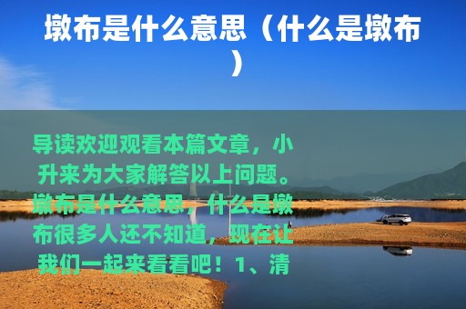 墩布是什么意思（什么是墩布）