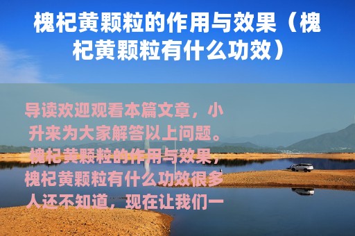 槐杞黄颗粒的作用与效果（槐杞黄颗粒有什么功效）