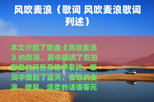 风吹麦浪（歌词 风吹麦浪歌词列述）