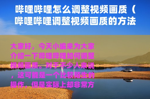 哔哩哔哩怎么调整视频画质（哔哩哔哩调整视频画质的方法教程）