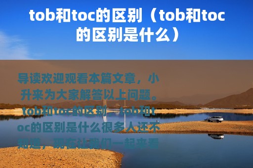 tob和toc的区别（tob和toc的区别是什么）