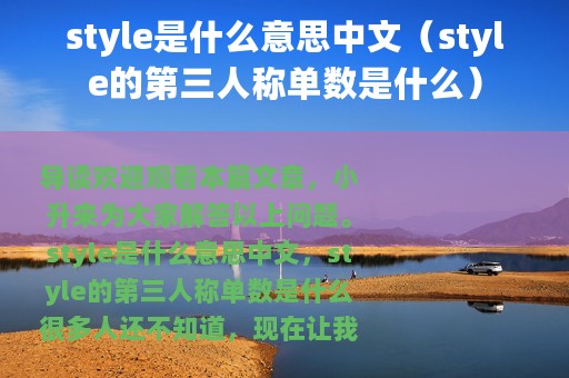 style是什么意思中文（style的第三人称单数是什么）