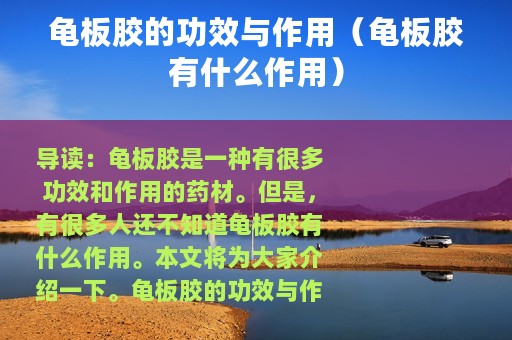 龟板胶的功效与作用（龟板胶有什么作用）