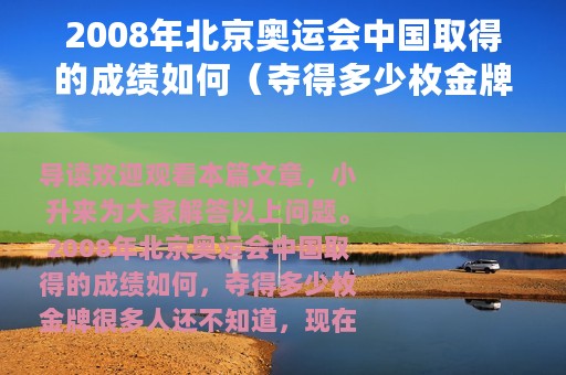 2008年北京奥运会中国取得的成绩如何（夺得多少枚金牌）