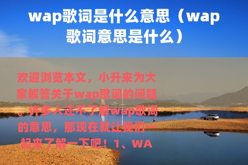 wap歌词是什么意思（wap歌词意思是什么）