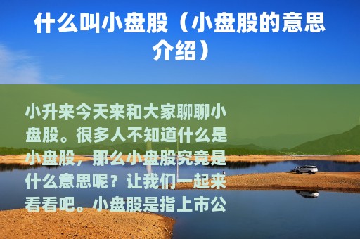 什么叫小盘股（小盘股的意思介绍）