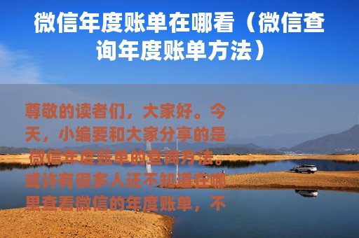 微信年度账单在哪看（微信查询年度账单方法）