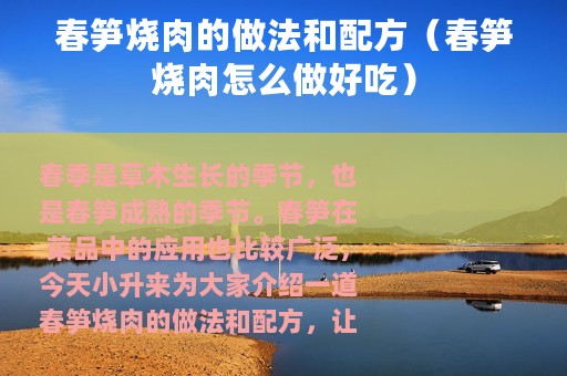 春笋烧肉的做法和配方（春笋烧肉怎么做好吃）