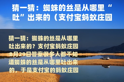 猜一猜：蜘蛛的丝是从哪里“吐”出来的（支付宝蚂蚁庄园8月29日答案）