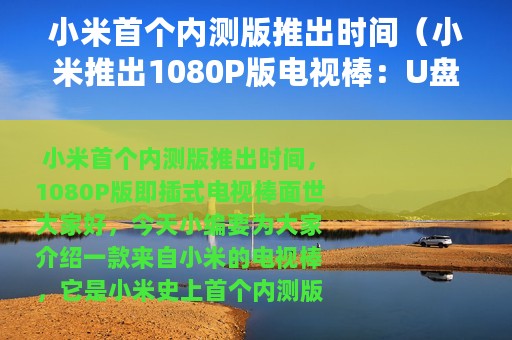 小米首个内测版推出时间（小米推出1080P版电视棒：U盘型即插式、300块）
