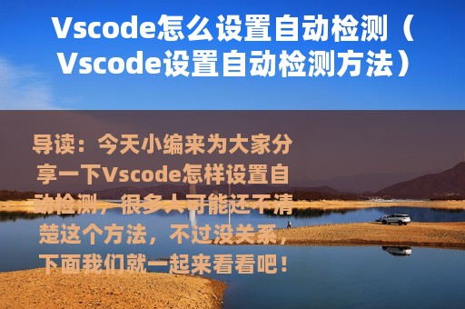 Vscode怎么设置自动检测（Vscode设置自动检测方法）