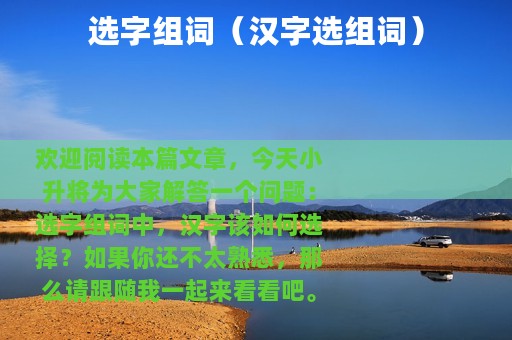 选字组词（汉字选组词）