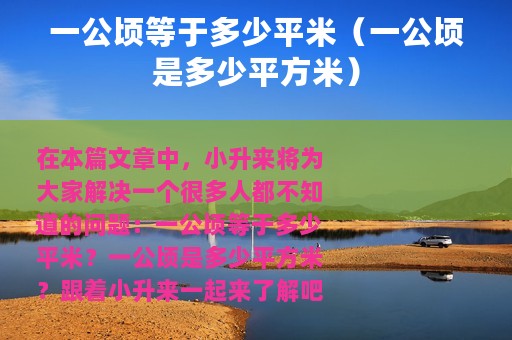 一公顷等于多少平米（一公顷是多少平方米）