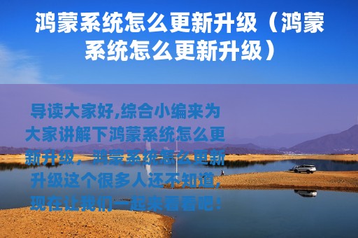 鸿蒙系统怎么更新升级（鸿蒙系统怎么更新升级）