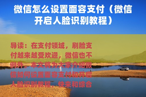 微信怎么设置面容支付（微信开启人脸识别教程）