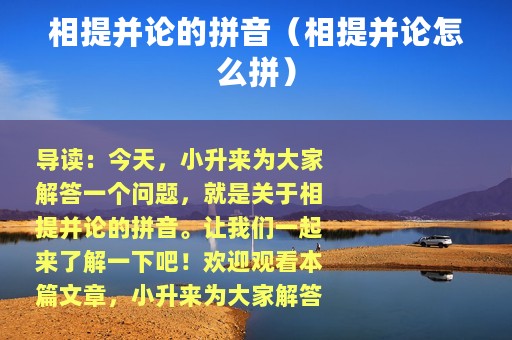 相提并论的拼音（相提并论怎么拼）