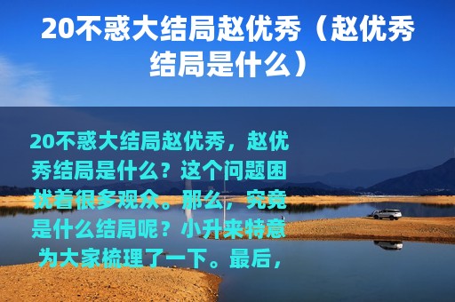 20不惑大结局赵优秀（赵优秀结局是什么）