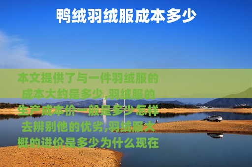 鸭绒羽绒服成本多少