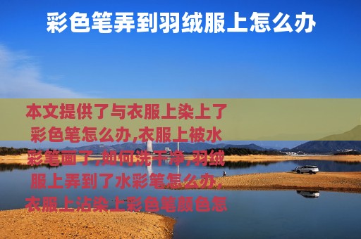 彩色笔弄到羽绒服上怎么办