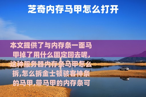 芝奇内存马甲怎么打开