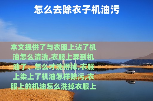 怎么去除衣子机油污
