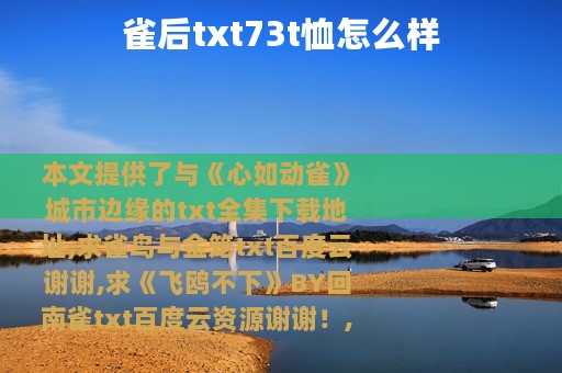 雀后txt73t恤怎么样