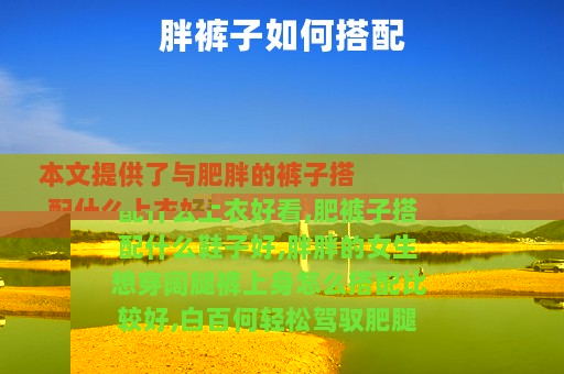 胖裤子如何搭配