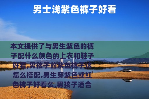 男士浅紫色裤子好看