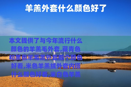 羊羔外套什么颜色好了