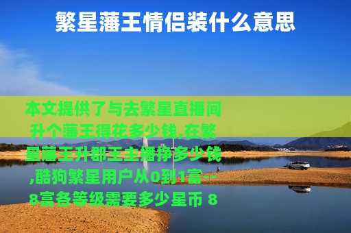 繁星藩王情侣装什么意思