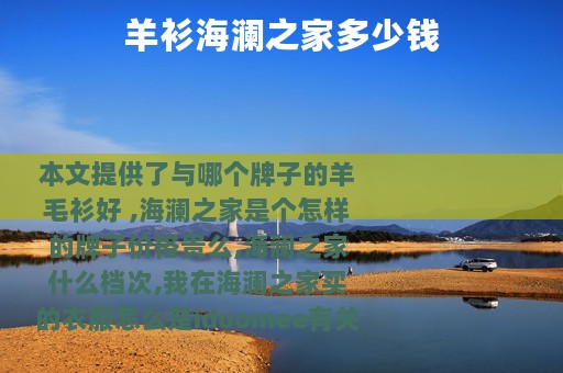 羊衫海澜之家多少钱