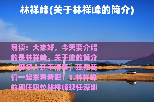 林祥峰(关于林祥峰的简介)