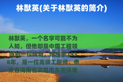 林猷英(关于林猷英的简介)