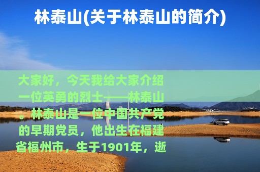 林泰山(关于林泰山的简介)
