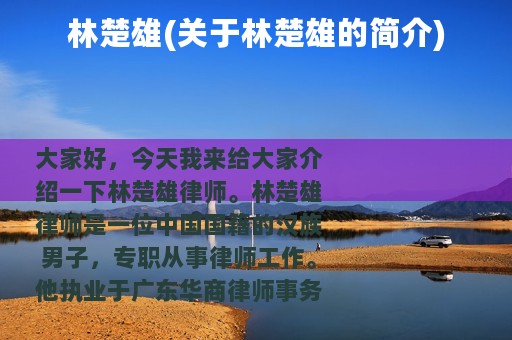 林楚雄(关于林楚雄的简介)