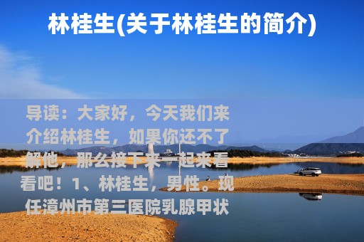 林桂生(关于林桂生的简介)