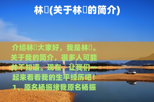 林曈(关于林曈的简介)