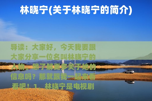 林晓宁(关于林晓宁的简介)