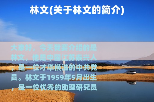 林文(关于林文的简介)
