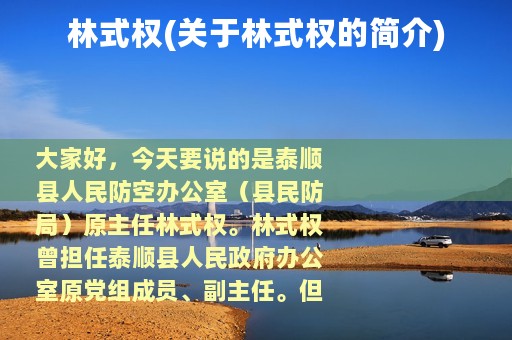 林式权(关于林式权的简介)