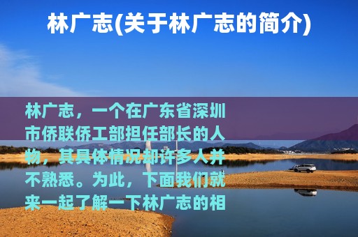 林广志(关于林广志的简介)