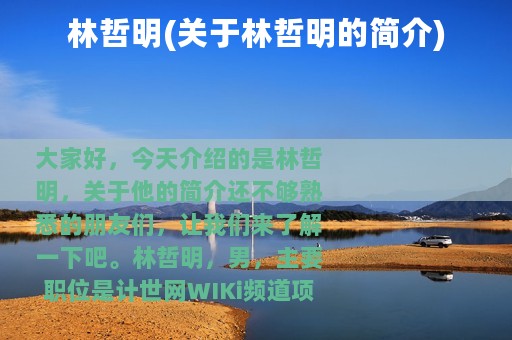 林哲明(关于林哲明的简介)