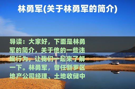 林勇军(关于林勇军的简介)